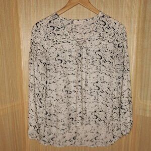 Eight Sixty Snake Print High Low Flowy Blouse Med